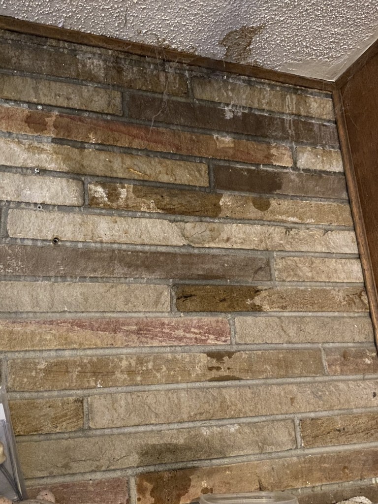 Chimney leaking rain water.