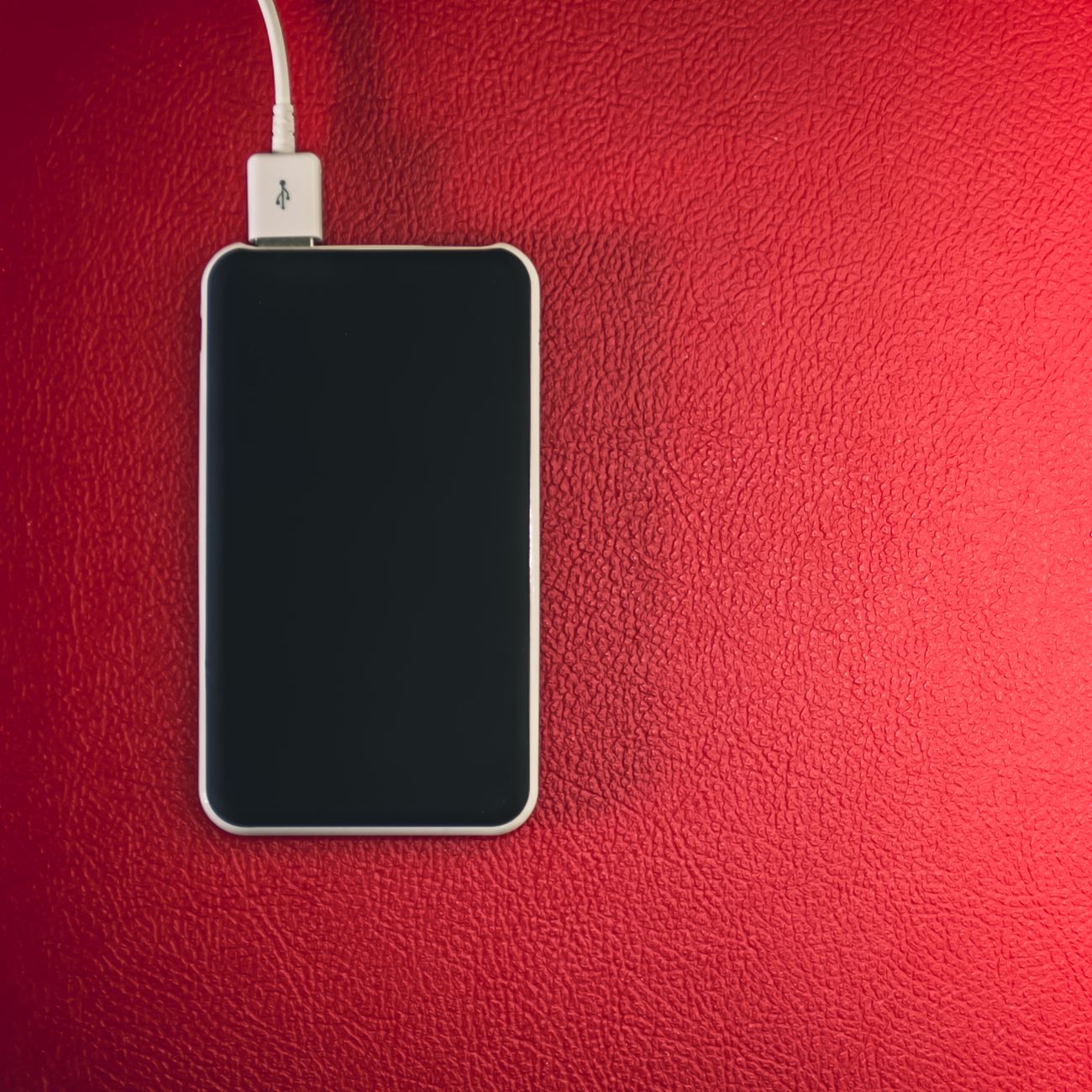 Cell phone on charger.