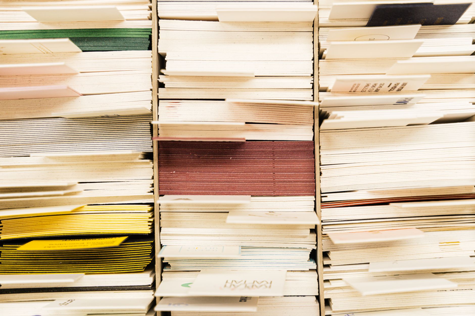 Physical, full files. Neatly organized files.